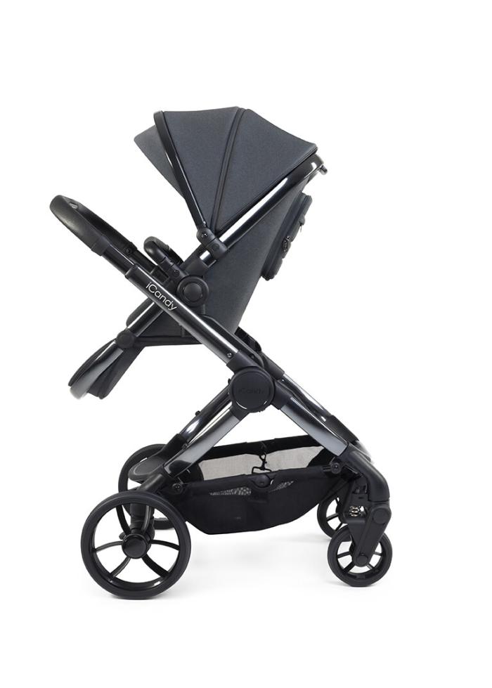 iCandy Peach 7 Pushchair and Carrycot - Complete Car Seat Bundle- Dark Grey