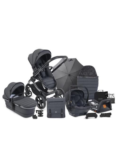 iCandy Peach 7 Pushchair and Carrycot - Complete Car Seat Bundle- Dark Grey