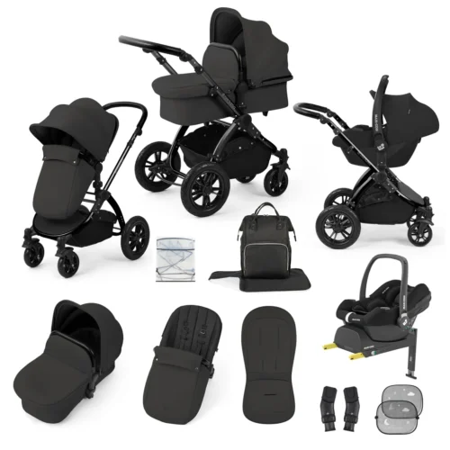 Ickle Bubba Stomp Luxe with Maxi-Cosi Cabriofix i-Size Car Seat & Isofix Base- Charcoal Grey