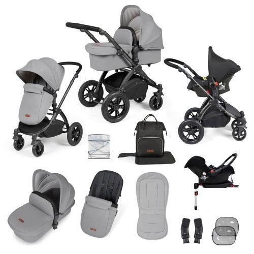 Ickle Bubba Stomp Luxe All in One Isize Travel System & Isofix Base Pearl Grey