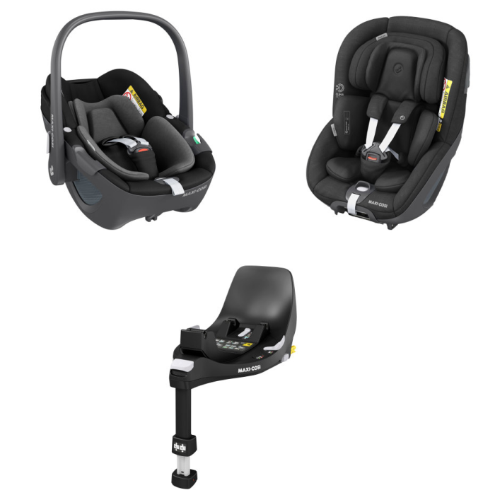 Maxi Cosi Pebble 360 Family Bundle -Black