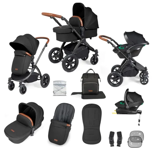 Ickle Bubba Stomp Luxe All in One Isize Travel System & Isofix Base Black