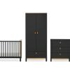 CuddleCo Rafi 3 Piece Nursery Furniture Set - Oak & Black 13