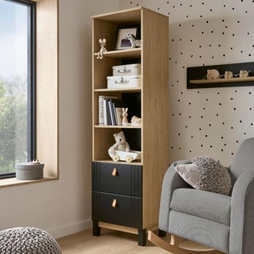 CuddleCo Rafi Bookcase - Oak & Black