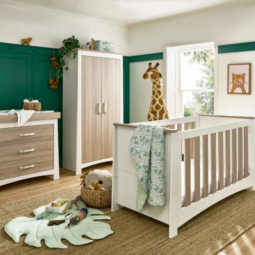 Cuddle co Ada 3 Piece Nursery Furniture Set - White & Ash