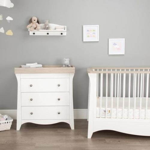 CuddleCo Clara 2 Piece Nursery Furniture Set - White & Ash 1