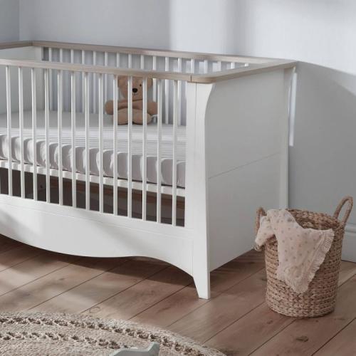 CuddleCo Clara 3 Piece Nursery Furniture Set - White & Ash 1