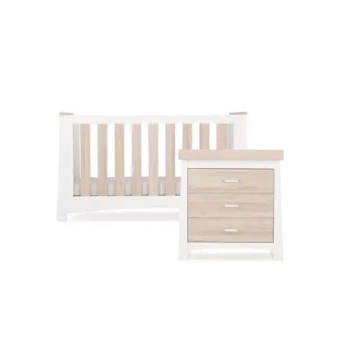 Cuddle co Ada 2 Piece Nursery Furniture Set - White & Ash