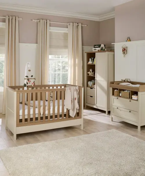 Mamas & Papas Harwell 3 Piece Range with Cot Bed, Dresser Changer & Wardrobe - Cashmere