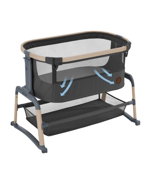 Maxi Cosi lora Air Bedside Crib Beyond Graphite