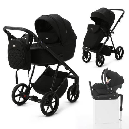 Mee-go Milano Evo 3-in-1 Plus Base Travel System - Abstract Black