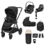 Maxi Cosi Oxford 9 Piece Complete Travel System Bundle- Twillic Black