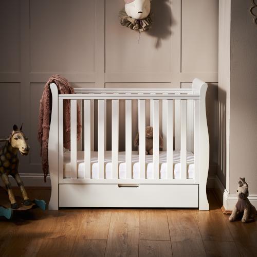 Obaby Stamford Space Saver Sleigh Cot - White