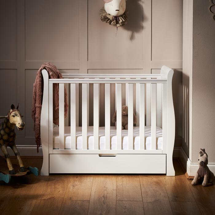 Obaby Stamford Space Saver Sleigh Cot - White