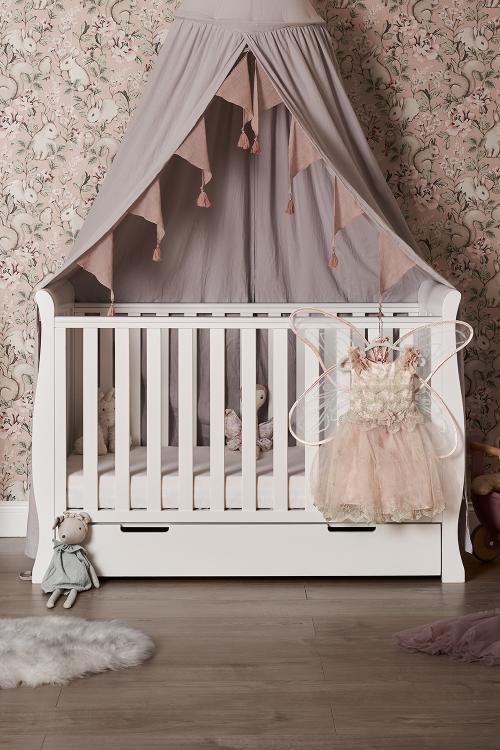 Obaby Stamford Mini Sleigh Cot Bed - White