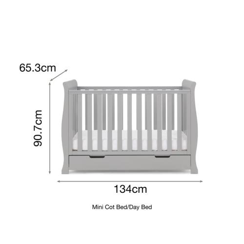 Obaby Stamford Mini Sleigh Cot Bed - Grey