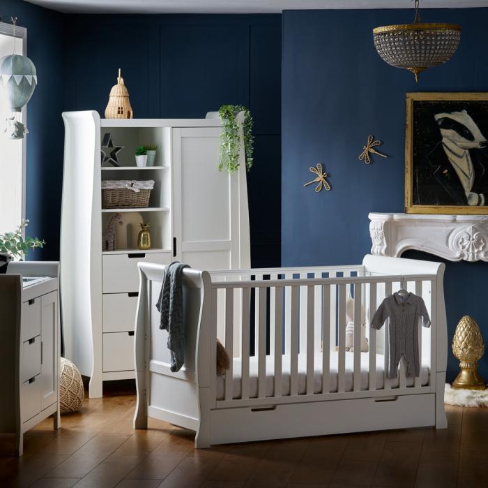 Obaby Stamford Classic Sleigh 3 Piece Room Set - White