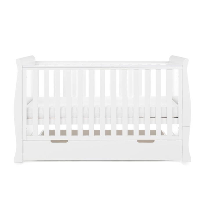 Obaby Stamford Classic Sleigh Cot Bed - White