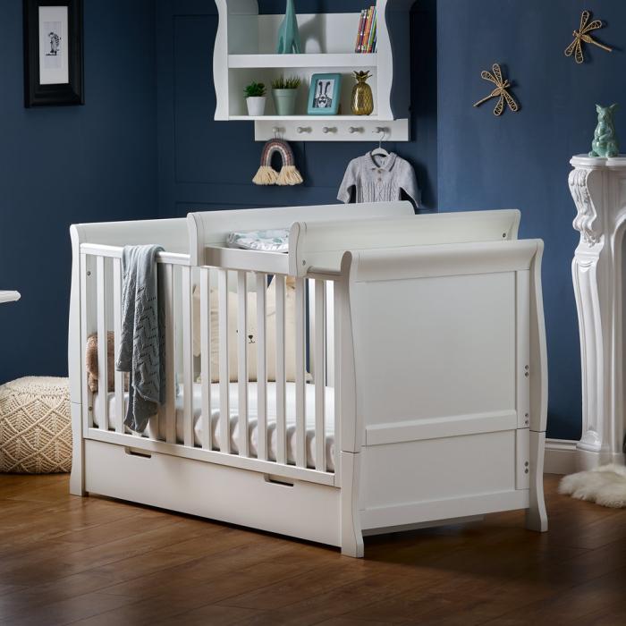 Obaby Stamford Classic Sleigh Cot Bed - White