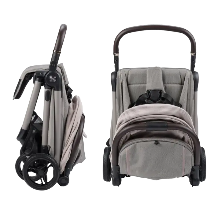 Bababing Ori Auto Fold Compact Stroller Bundle - Almond