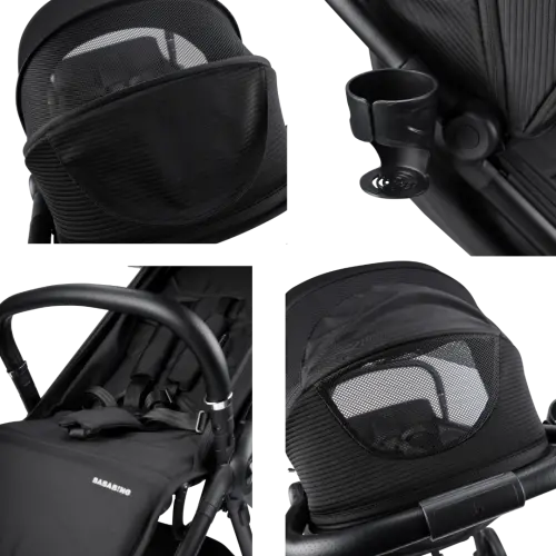 Bababing Ori Auto Fold Compact Stroller Bundle - Black