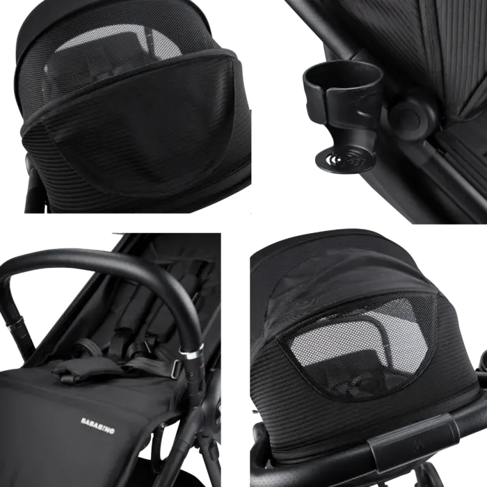 Bababing Ori Auto Fold Compact Stroller Bundle - Black