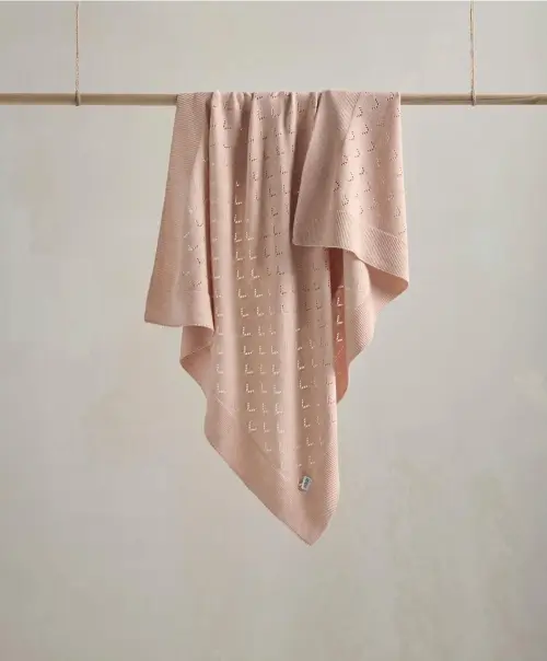 Born to be Wild - Pink Pointelle Blanket 1