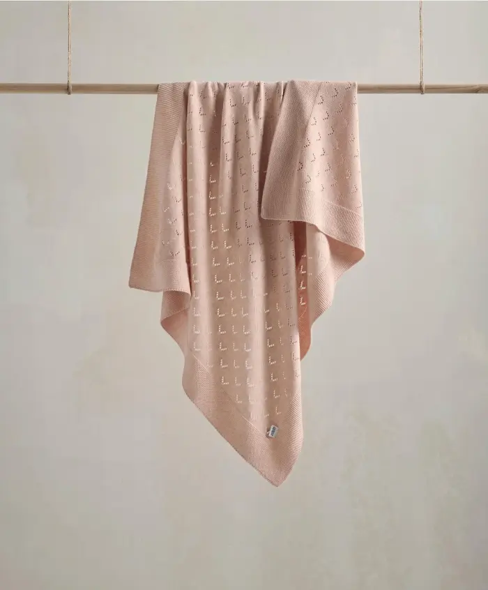 Born to be Wild - Pink Pointelle Blanket 1