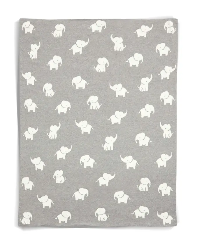 Grey Knitted Blanket - Welcome to the World Elephant 3