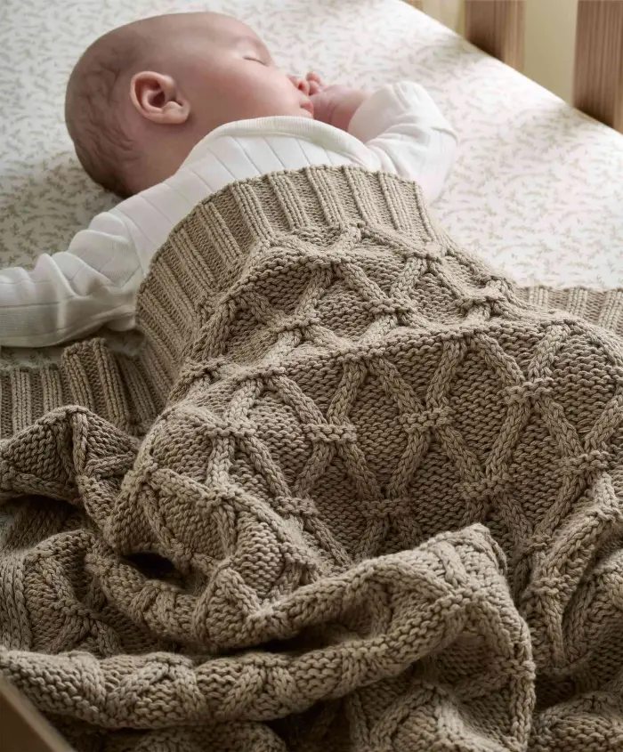 Knitted Blanket - Diamond - Welcome to the World Seedling 1