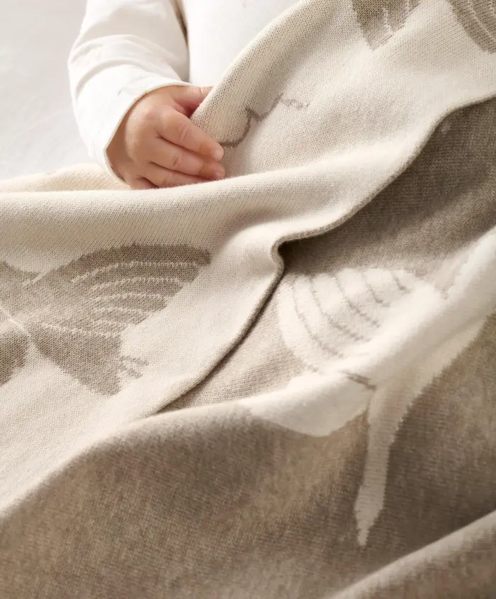 Knitted Blanket - Welcome to the World Duckling - Mocha 1