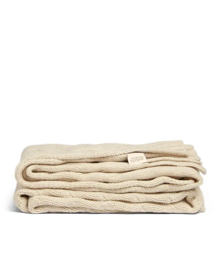 Mamas & Papas Cable Knit Blanket - Cream - Welcome to the World Duckling