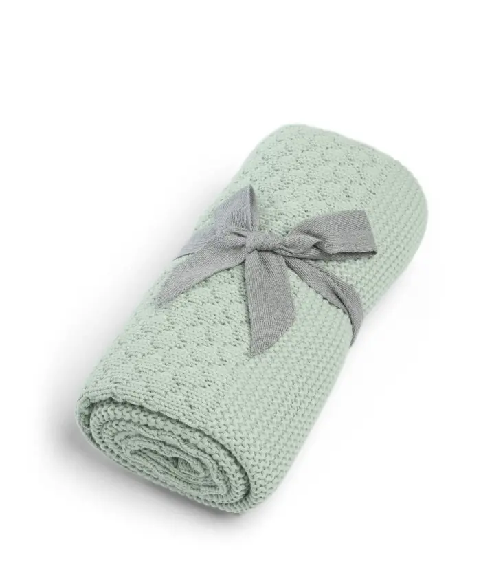 Mamas & Papas Knitted Blanket -Blue/Green - Welcome to the World Seedling