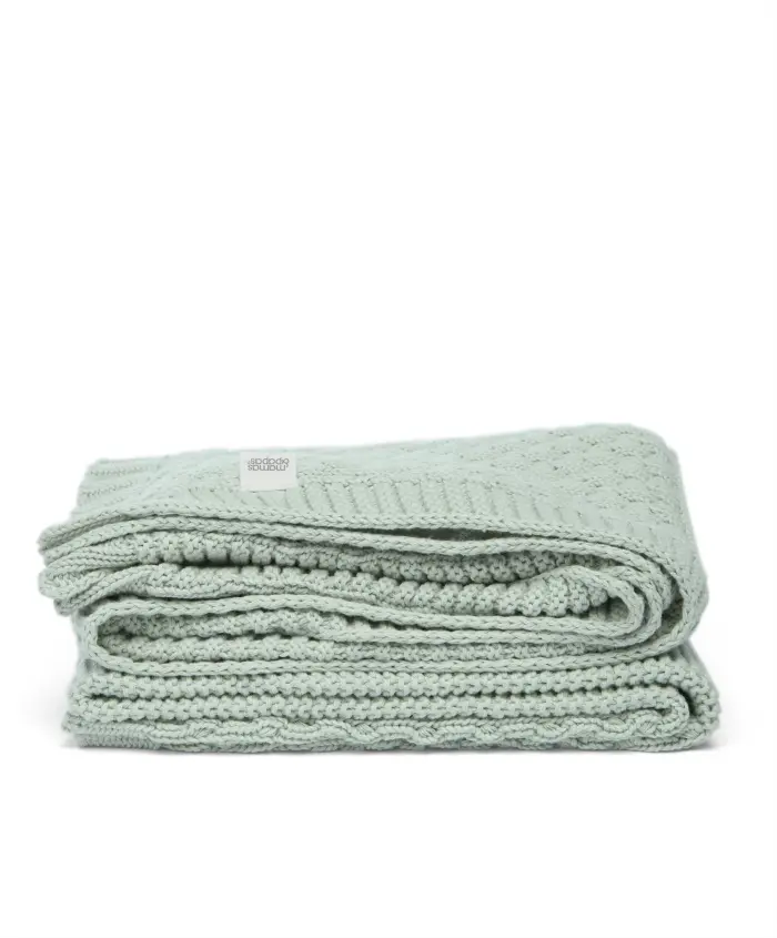 Mamas & Papas Knitted Blanket -Blue/Green - Welcome to the World Seedling