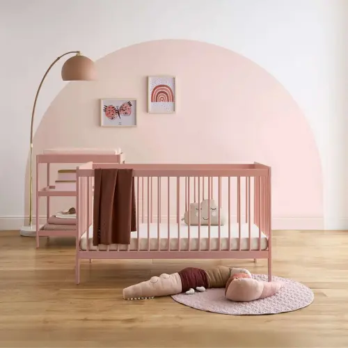 CuddleCo Nola 2pc Set Changer and Cot Bed - Soft Blush