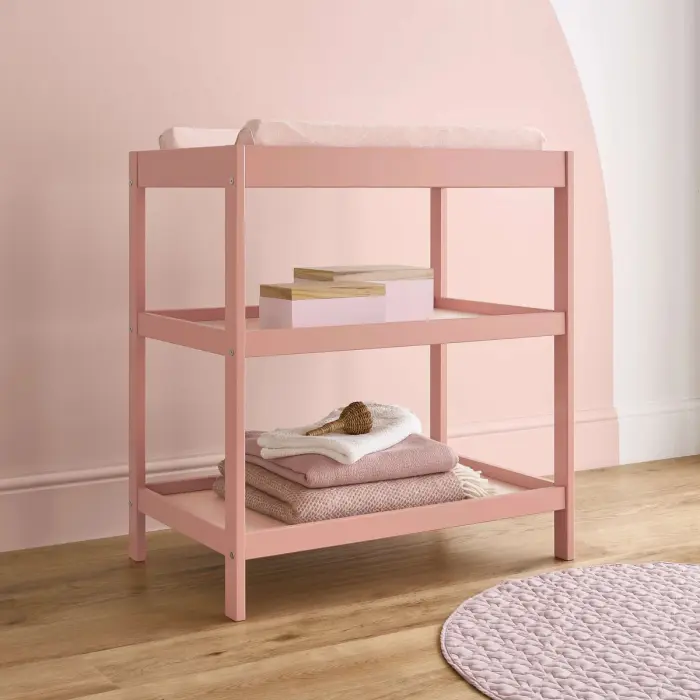 CuddleCo Nola 2pc Set Changer and Cot Bed - Soft Blush 3