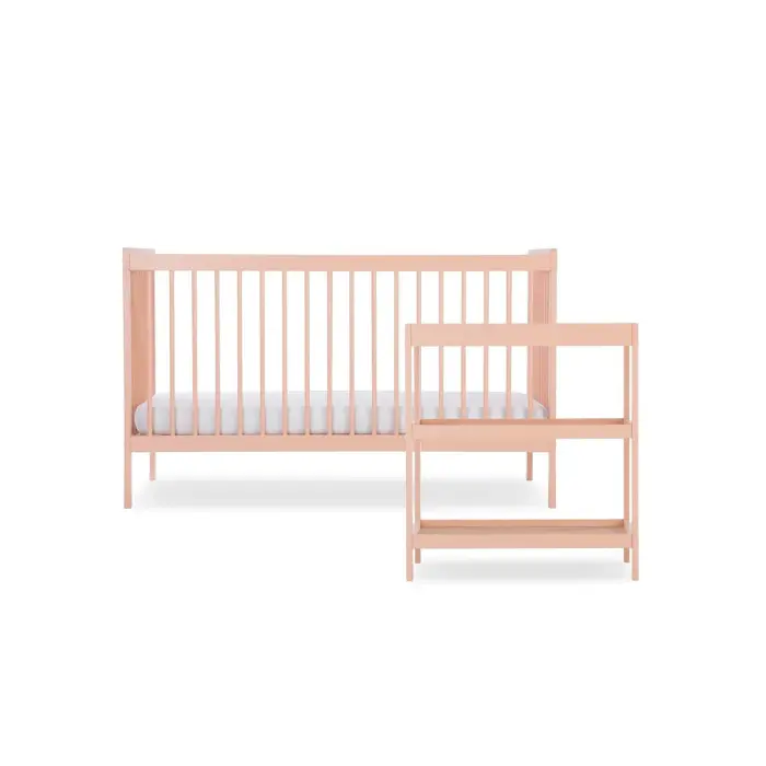 CuddleCo Nola 2pc Set Changer and Cot Bed - Soft Blush 1