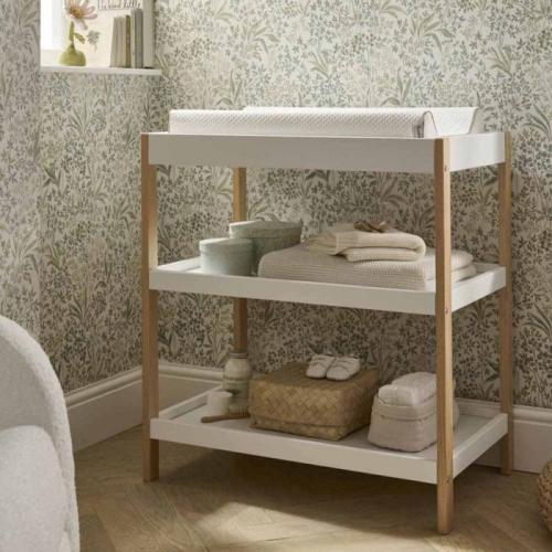 CuddleCo Nola Changing Table - White & Natural