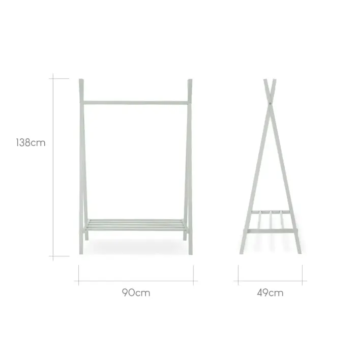 CuddleCo Nola Clothes Rail - Sage Green 2