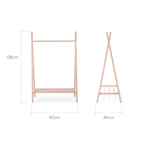 CuddleCo Nola Clothes Rail - Soft Blush 1