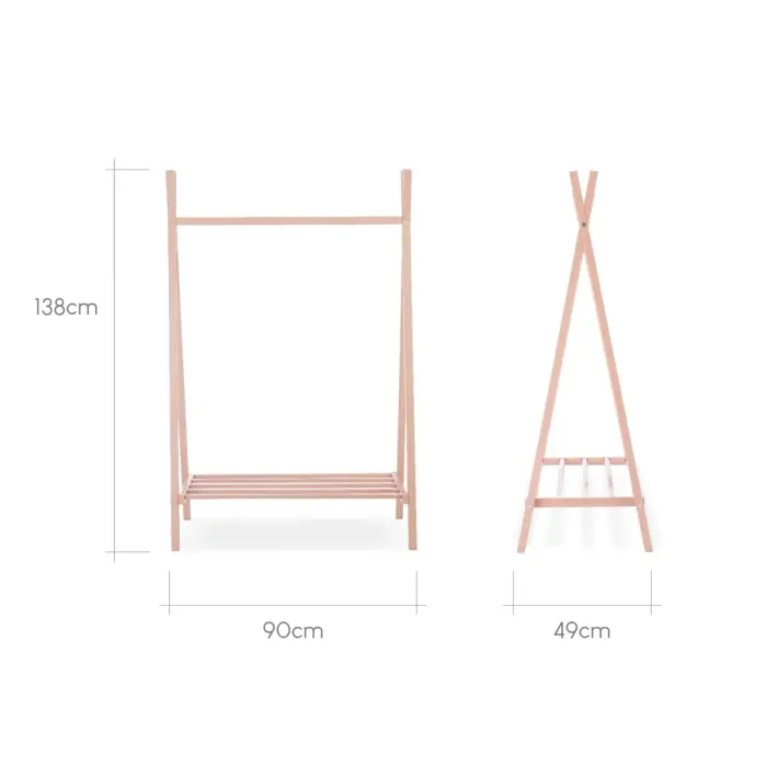 CuddleCo Nola Clothes Rail - Soft Blush 1