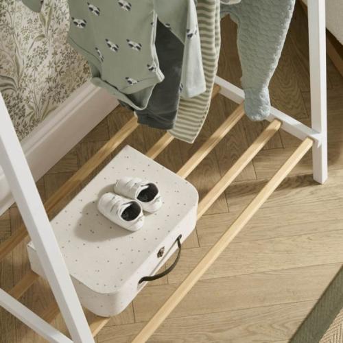 CuddleCo Nola Clothes Rail - White & Natural 5