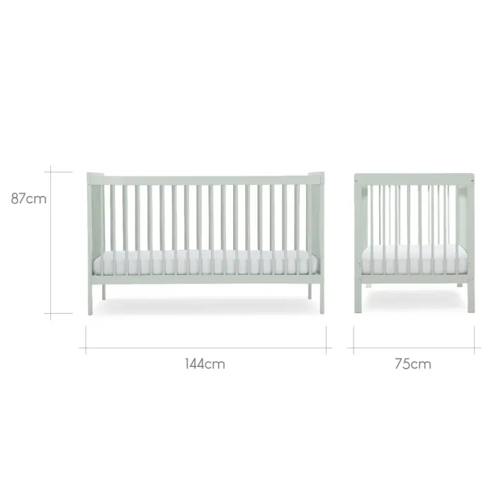 CuddleCo Nola Cot Bed - Sage Green 3