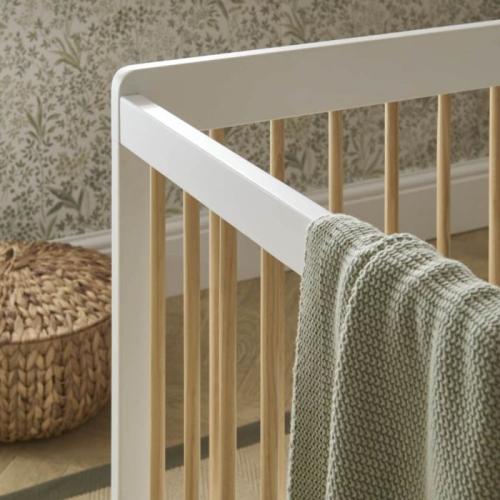 CuddleCo Nola Cot Bed - White And Natural 10