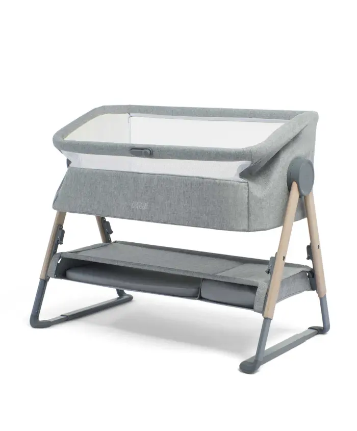 Mamas & Papas Lua Bedside Crib and Sheet Bundle - Grey/White