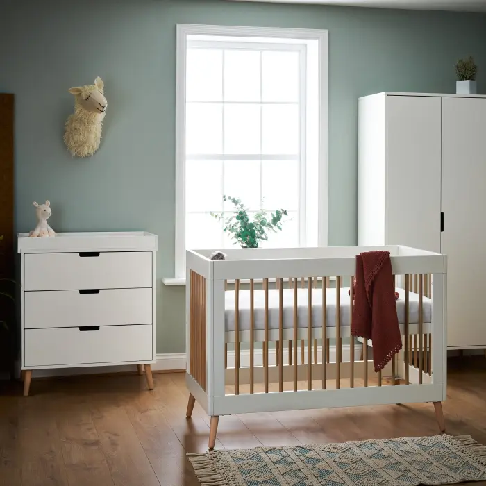 Obaby Maya Mini 3 Piece Room Set - White With Natural