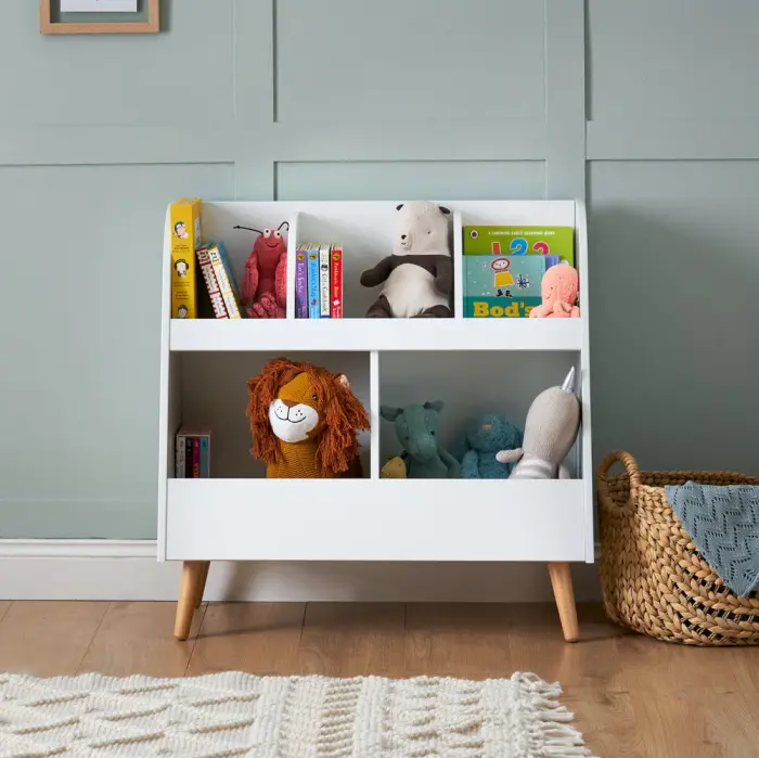 Obaby Maya Bookcase/Toy Storage - White With Natural