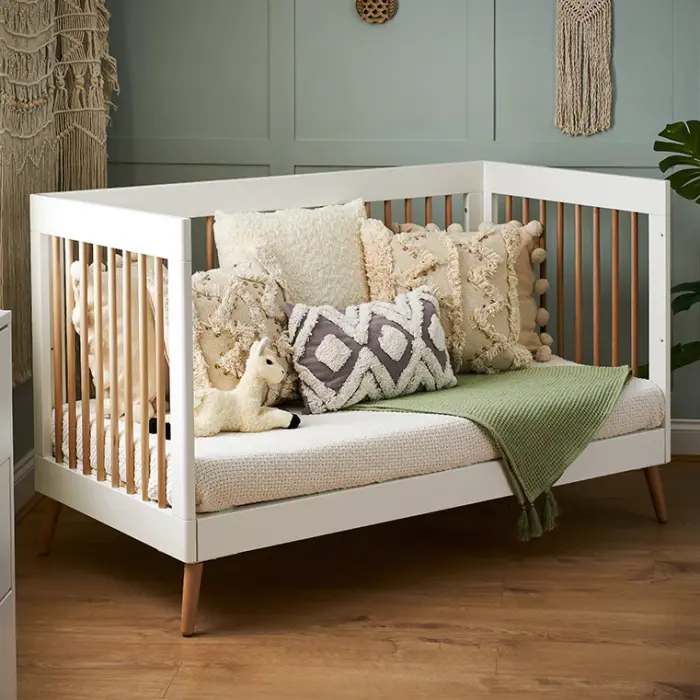 Obaby Maya Cot Bed - White With Natural