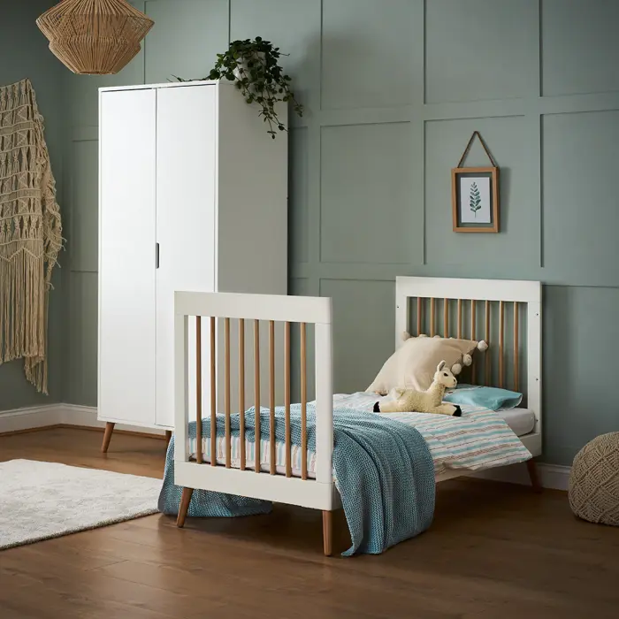 Obaby Maya Cot Bed - White With Natural