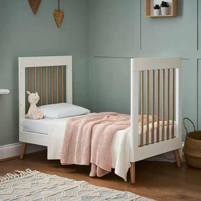 Obaby Maya Mini Cot Bed - White With Natural